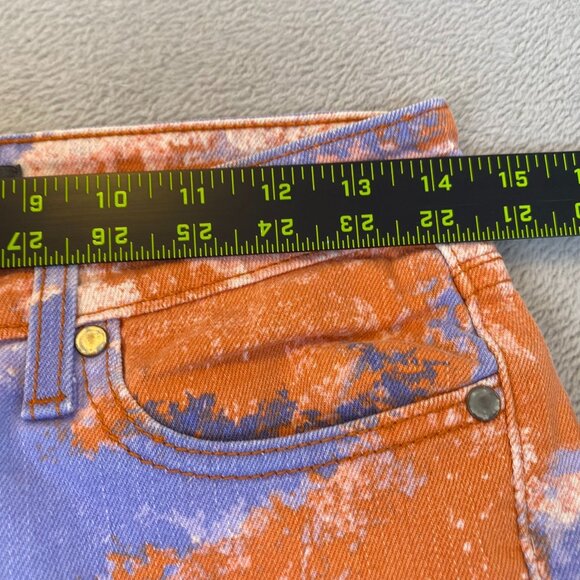 Levis Women's Jeans Size 6M 28x32 Mid Rise Skinny Orange TieDye Denim Hippie - Picture 5 of 12
